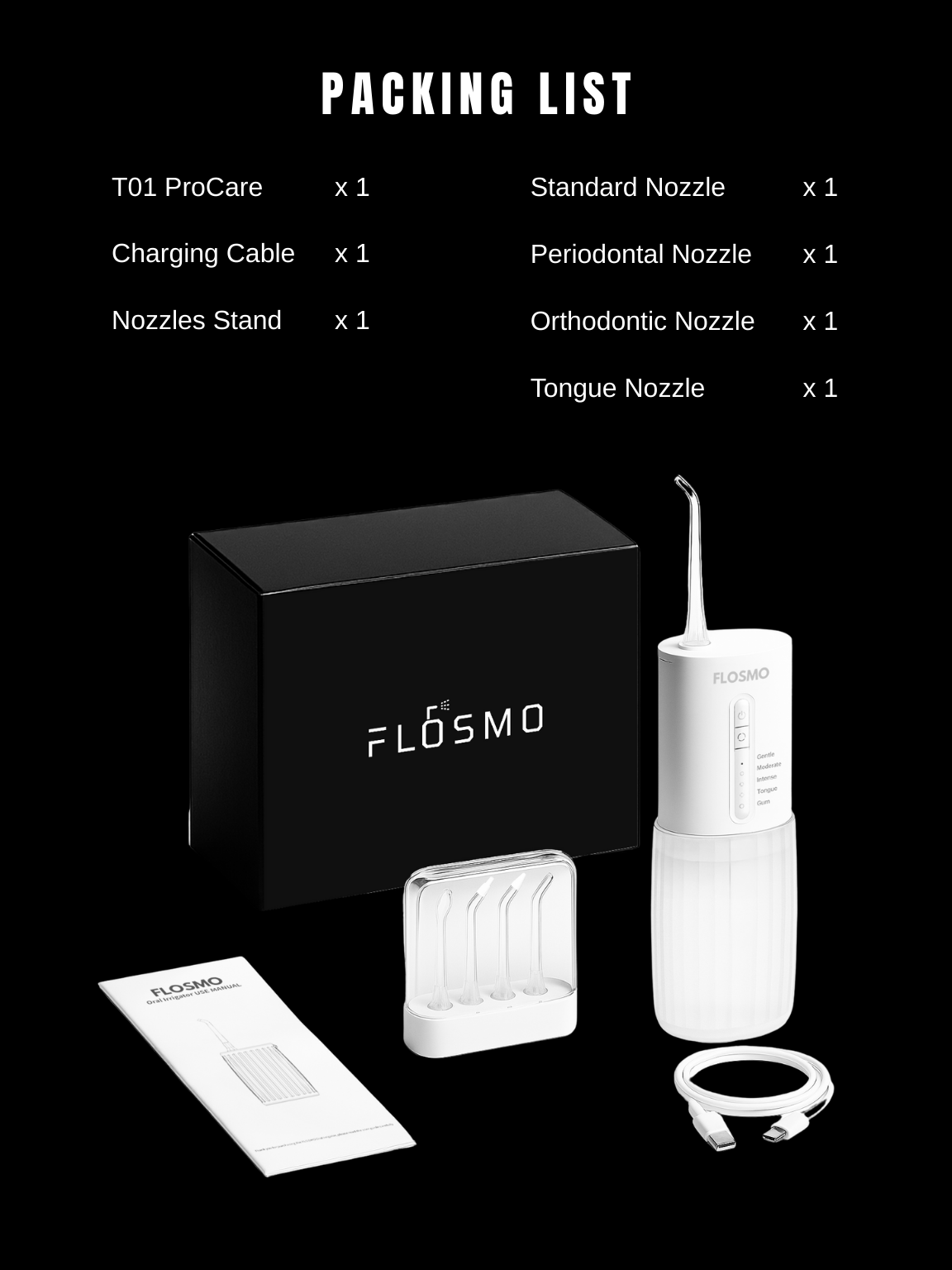 FLOSMO Electric Water Flosser - T01 ProCare